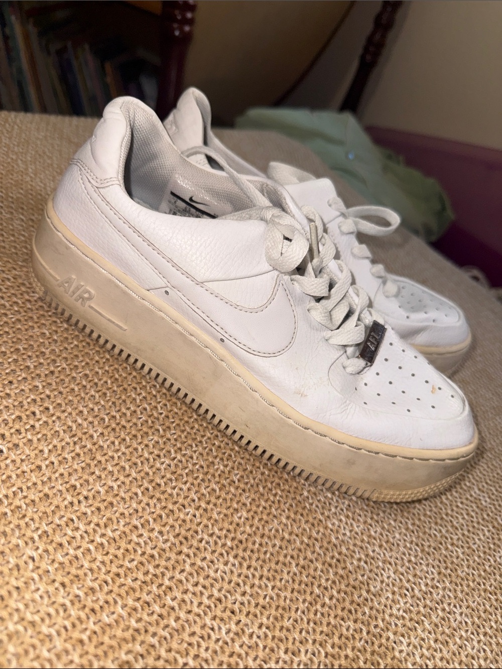 Nike Women’s White Leather Low-Top Sneakers